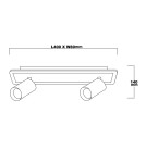 Adjustable ceiling lamps - spots - Light Prestige Spot Parma 2 2xGU10 + 1xLED CCT white LP-0612/2WS WH - product 8