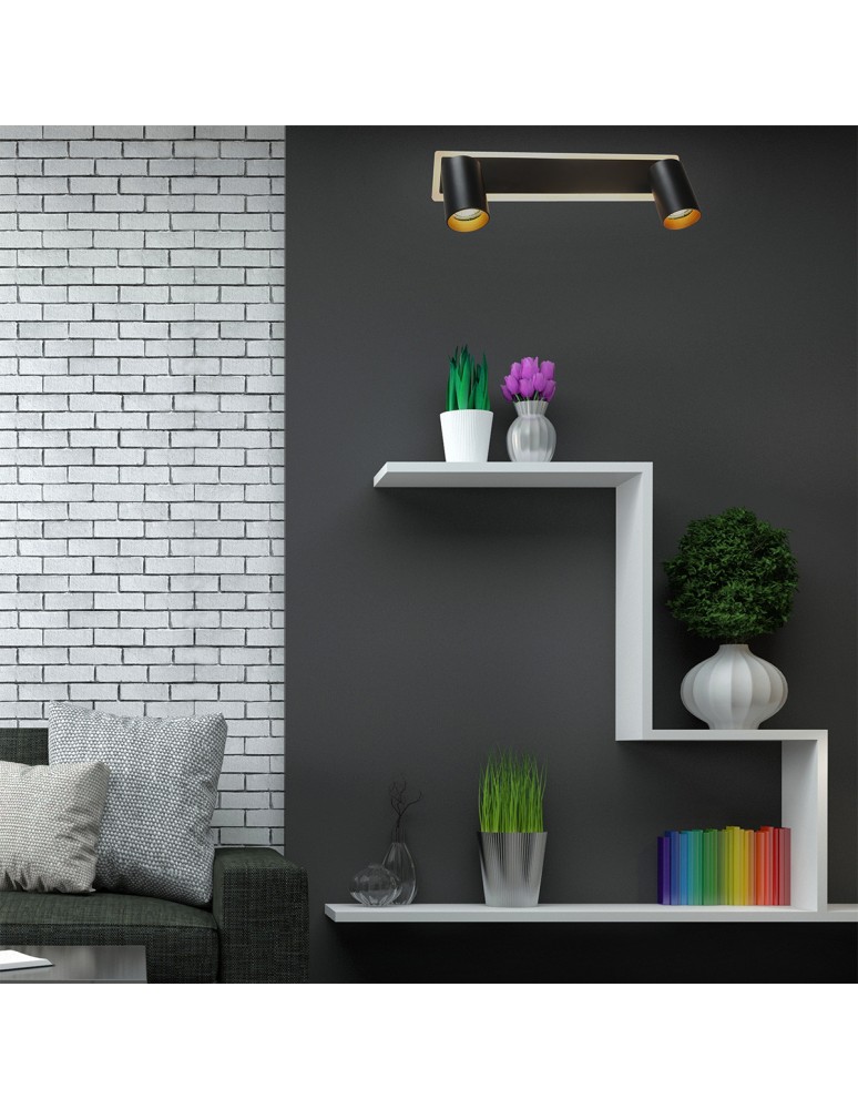 Adjustable ceiling lamps - spots - Light Prestige Spot Parma 2 2xGU10 + 1xLED CCT black LP-0612/2WS BK - product kolory-swiatla.pl 2