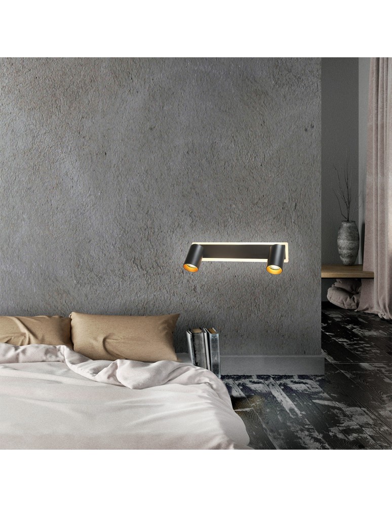 Adjustable ceiling lamps - spots - Light Prestige Spot Parma 2 2xGU10 + 1xLED CCT black LP-0612/2WS BK - product kolory-swiatla.pl 3