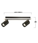 Adjustable ceiling lamps - spots - Light Prestige Spot Parma 2 2xGU10 + 1xLED CCT black LP-0612/2WS BK - product 8