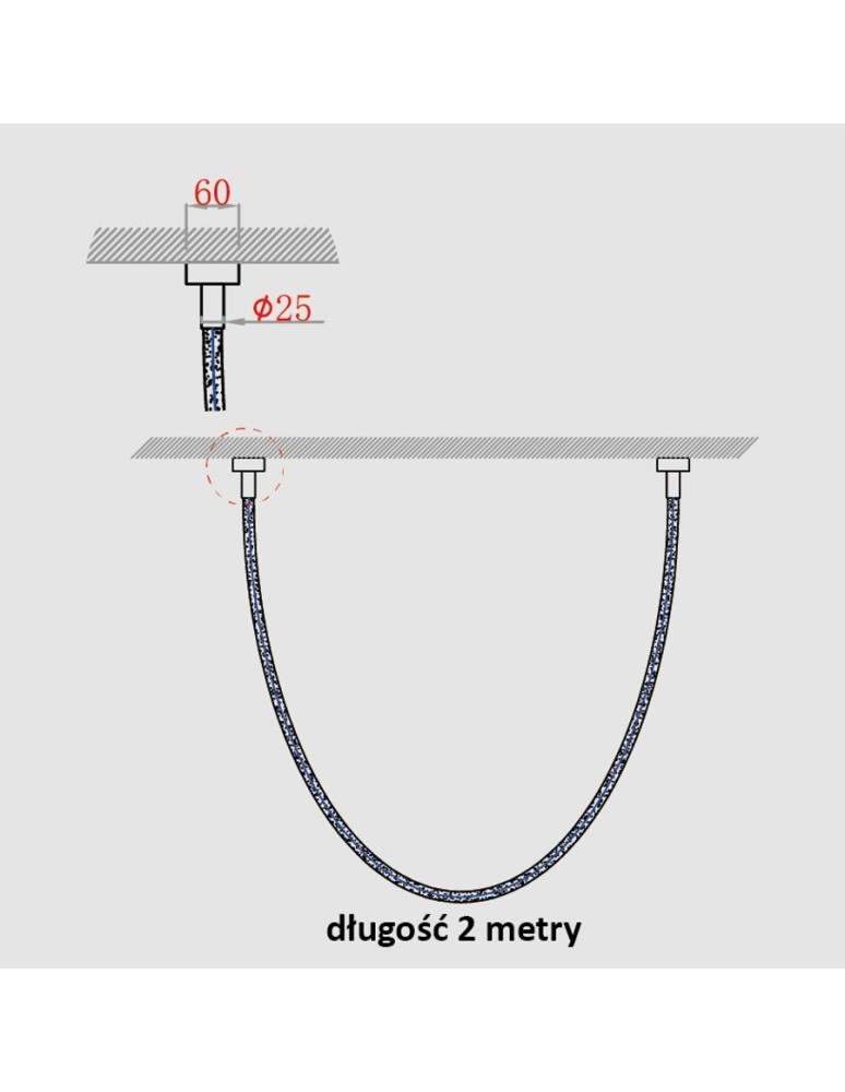 Designer pendant lamps - Light Prestige Rope Light 2M 1xLED white/gold pendant lamp LP-642/2M - product kolory-swiatla.pl 5