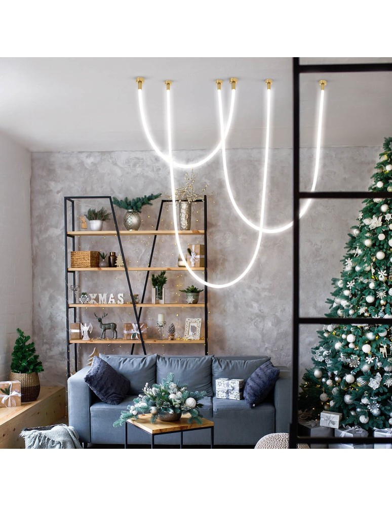 Designer pendant lamps - Light Prestige Rope Light 3M 1xLED white/gold pendant lamp LP-642/3M - product kolory-swiatla.pl 3