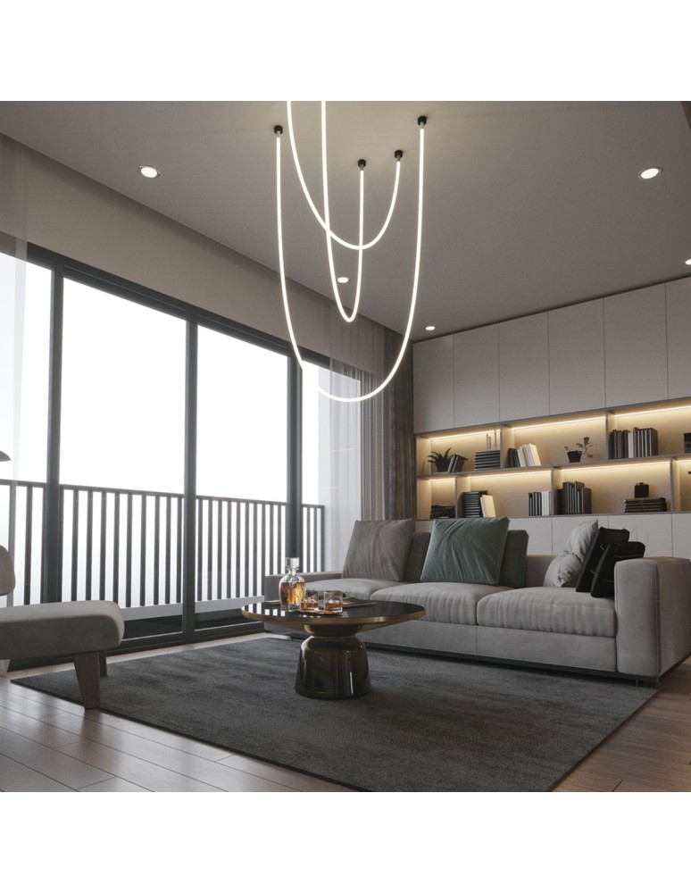 Designer pendant lamps - Light Prestige Rope Light 3M 1xLED white/gold pendant lamp LP-642/3M - product kolory-swiatla.pl 4