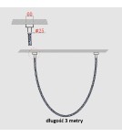 Designer pendant lamps - Light Prestige Rope Light 3M 1xLED white/gold pendant lamp LP-642/3M - product 5