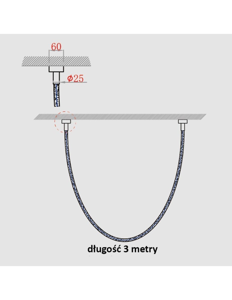 Designer pendant lamps - Light Prestige Rope Light 3M 1xLED white/gold pendant lamp LP-642/3M - product kolory-swiatla.pl 5