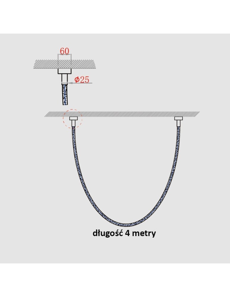 Designer pendant lamps - Light Prestige Rope Light 4M 1xLED white/gold pendant lamp LP-642/4M - product kolory-swiatla.pl 5