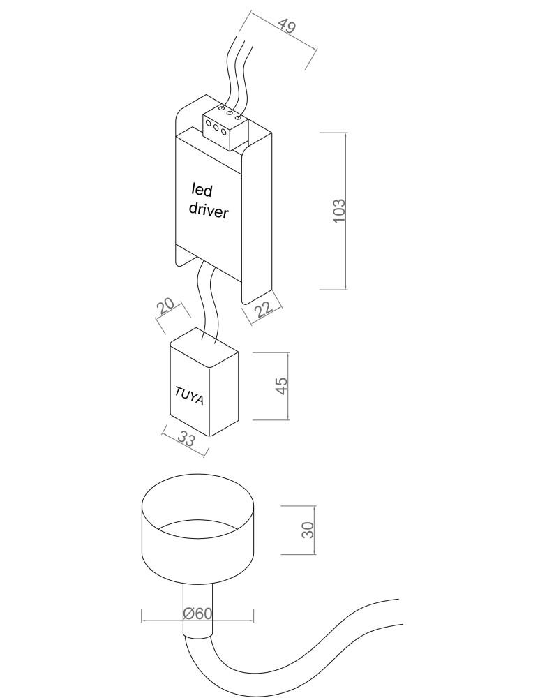 Designer pendant lamps - Light Prestige Rope Light 4M 1xLED white/gold pendant lamp LP-642/4M - product kolory-swiatla.pl 6