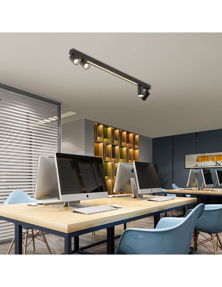 Spotlight ceiling lamps - Light Prestige Perugia ceiling lamp 4xGU10 + 1xLED black LP-0703/4C BK - product kolory-swiatla.pl 2