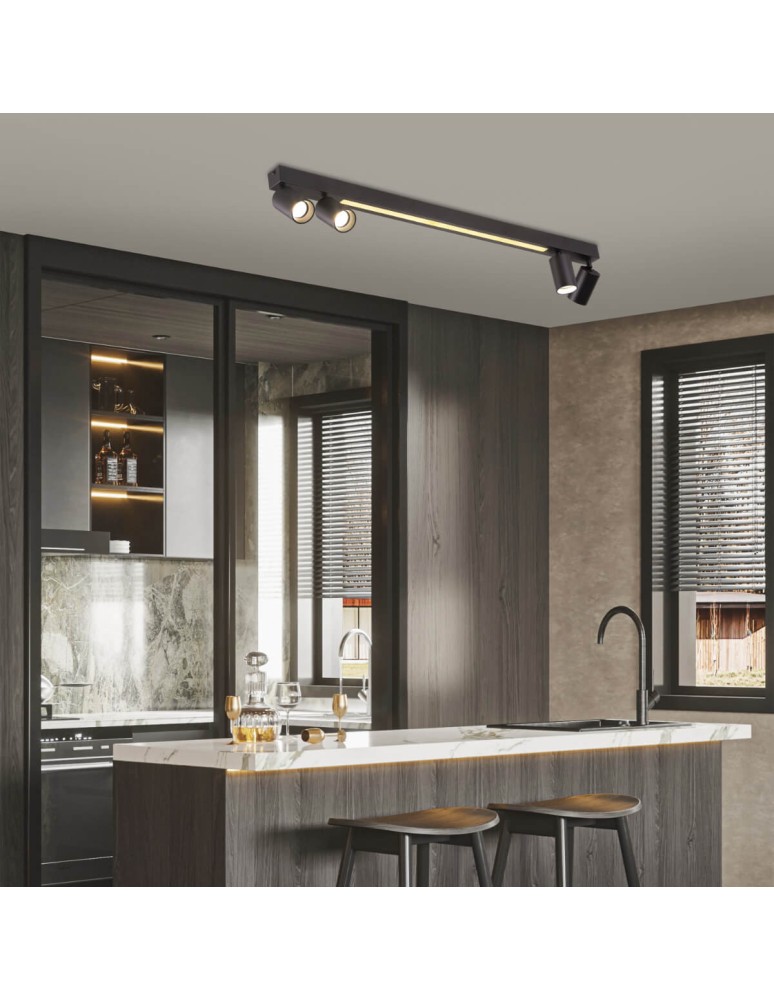 Spotlight ceiling lamps - Light Prestige Perugia ceiling lamp 4xGU10 + 1xLED black LP-0703/4C BK - product kolory-swiatla.pl 3