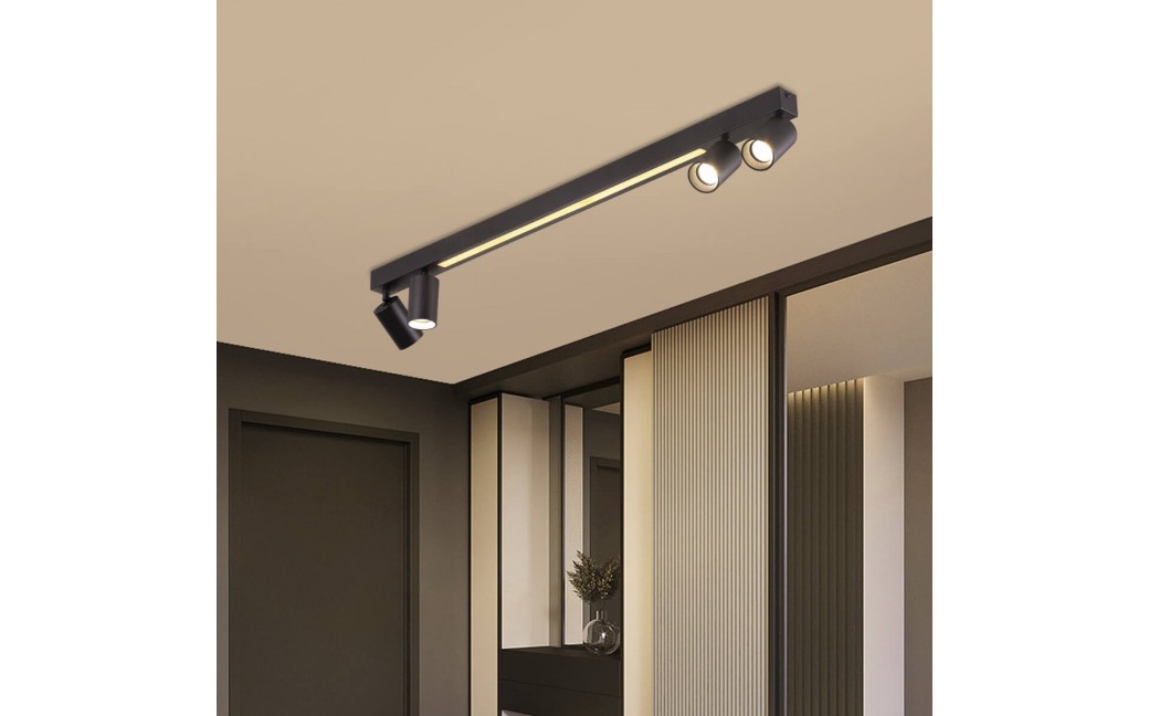 Light Prestige Lampa sufitowa Perugia 4xGU10 + 1xLED czarna LP-0703/4C BK