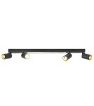 Spotlight ceiling lamps - Light Prestige Perugia ceiling lamp 4xGU10 + 1xLED black LP-0703/4C BK - product 5