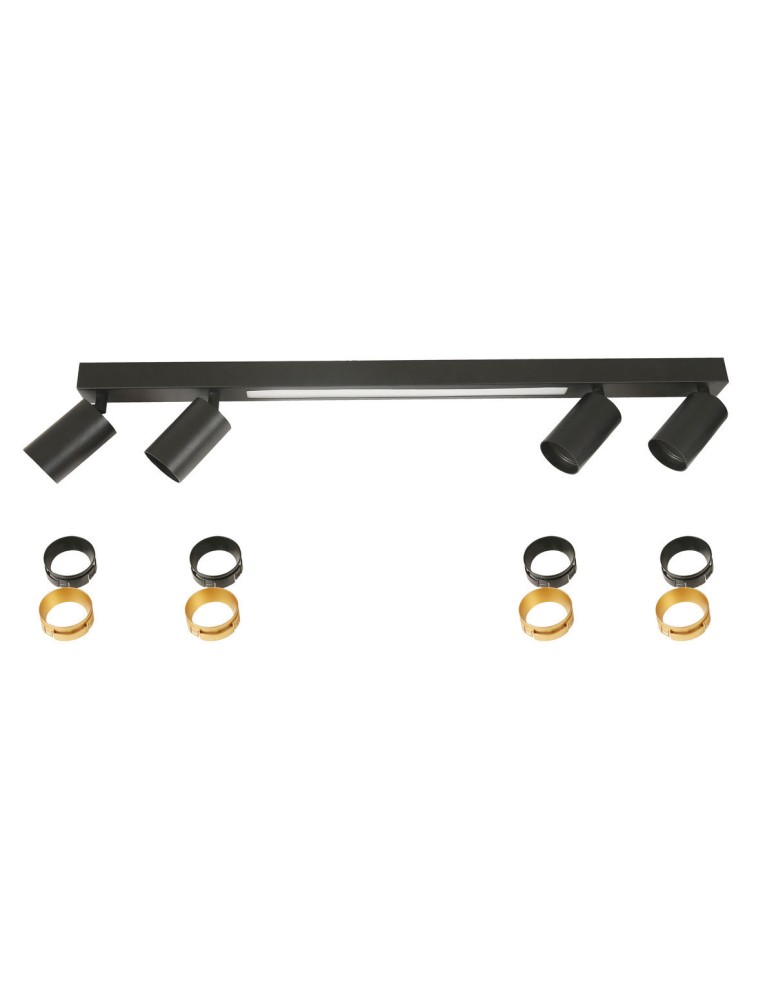 Spotlight ceiling lamps - Light Prestige Perugia ceiling lamp 4xGU10 + 1xLED black LP-0703/4C BK - product kolory-swiatla.pl 8