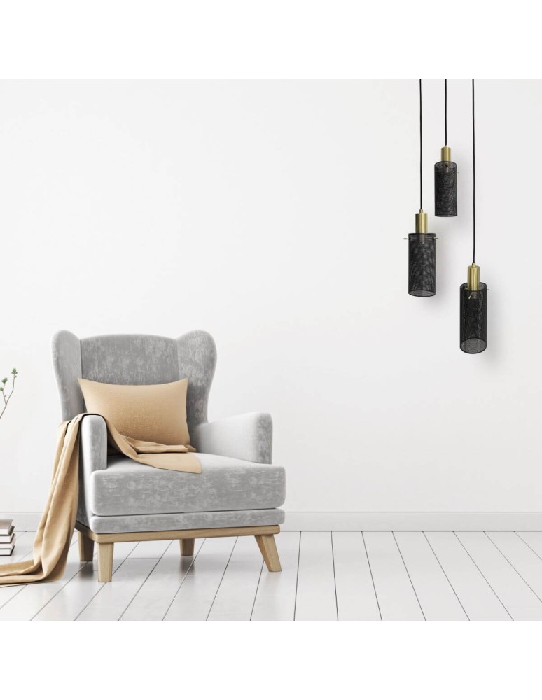 Triple pendant lamps - Light Prestige Tirana pendant lamp 3xE27 black LP-945/3P BK - product kolory-swiatla.pl 2