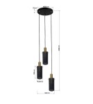 Triple pendant lamps - Light Prestige Tirana pendant lamp 3xE27 black LP-945/3P BK - product 6