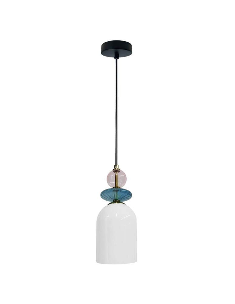 Single pendant lamps - Light Prestige Tropea pendant lamp 1xE27 white, medium LP-2004/1P M WH - product kolory-swiatla.pl 1