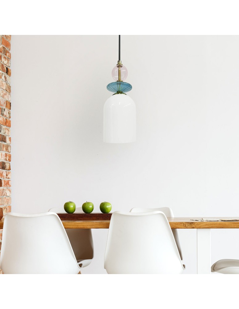 Single pendant lamps - Light Prestige Tropea pendant lamp 1xE27 white, medium LP-2004/1P M WH - product kolory-swiatla.pl 3