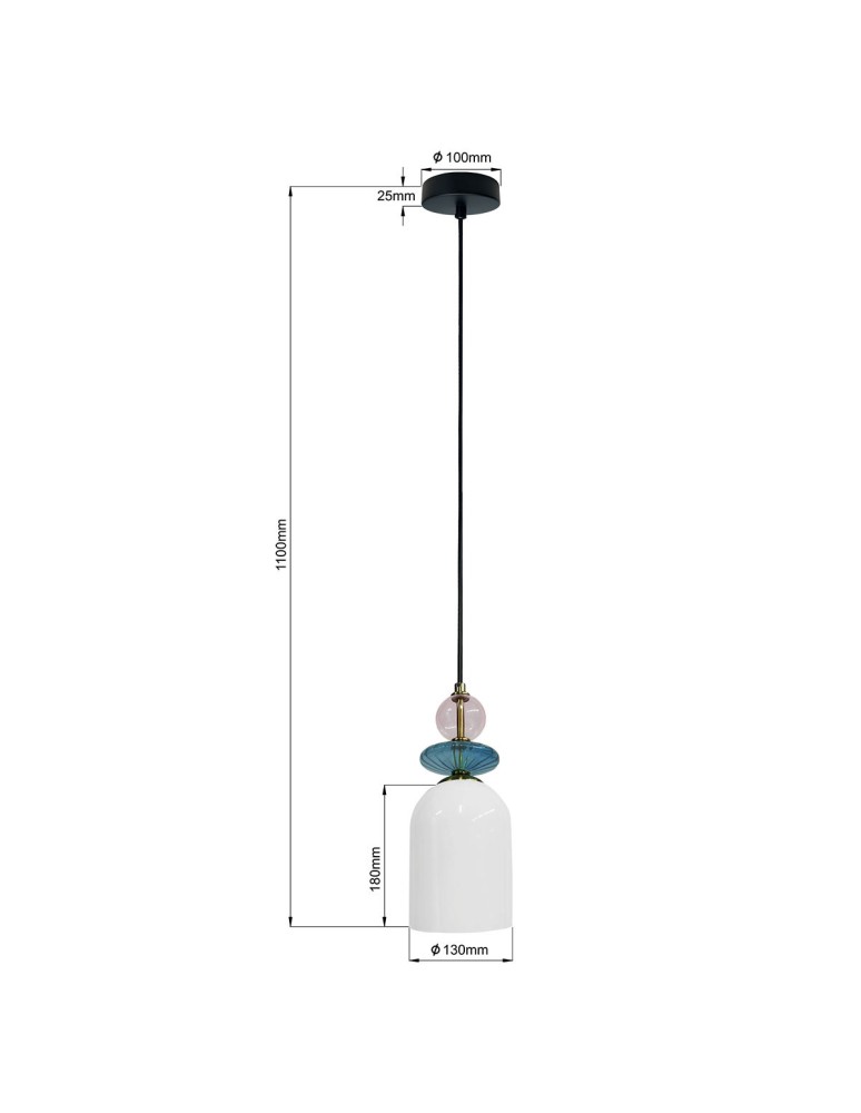 Single pendant lamps - Light Prestige Tropea pendant lamp 1xE27 white, medium LP-2004/1P M WH - product kolory-swiatla.pl 5