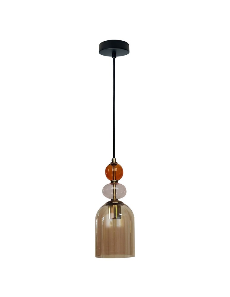 Single pendant lamps - Light Prestige Tropea pendant lamp 1xE27 amber, medium LP-2004/1P M AM - product kolory-swiatla.pl 5