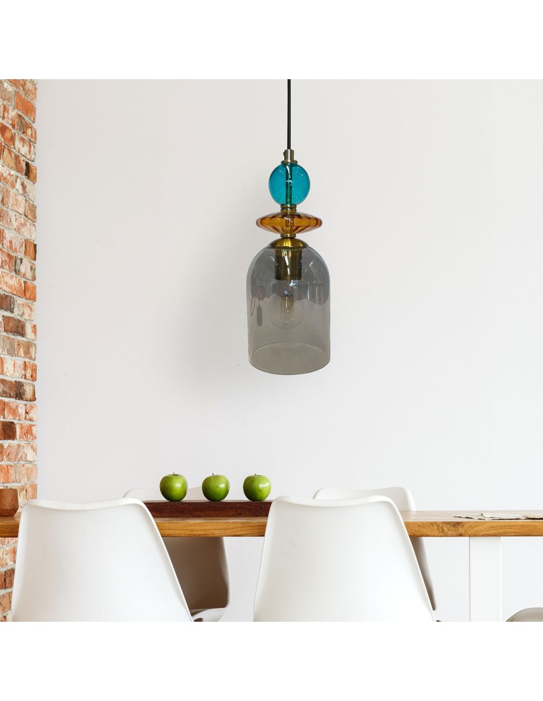 Single pendant lamps - Light Prestige Tropea 1xE27 smoke pendant lamp, medium LP-2004/1P M SM - product kolory-swiatla.pl 3