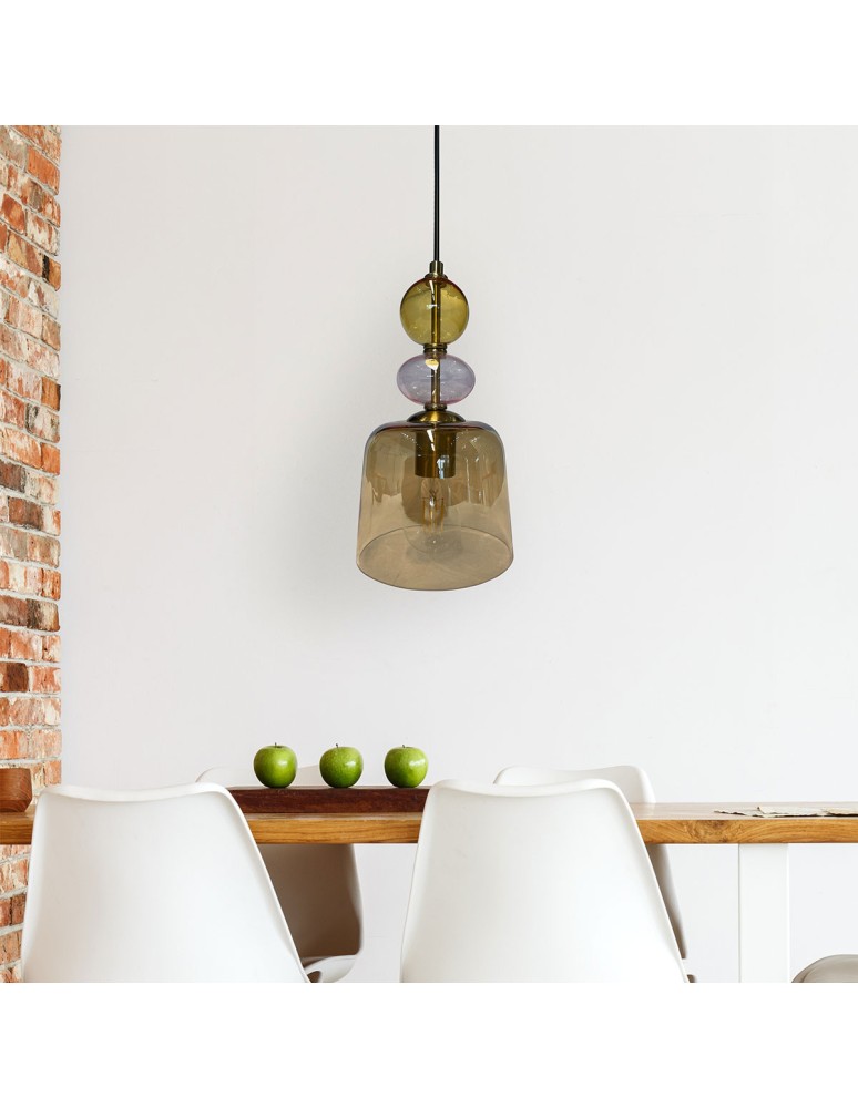 Single pendant lamps - Light Prestige Tropea pendant lamp 1xE27 amber, small LP-2004/1P S AM - product kolory-swiatla.pl 3