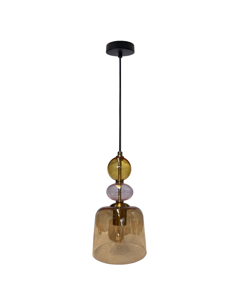 Single pendant lamps - Light Prestige Tropea pendant lamp 1xE27 amber, small LP-2004/1P S AM - product kolory-swiatla.pl 5