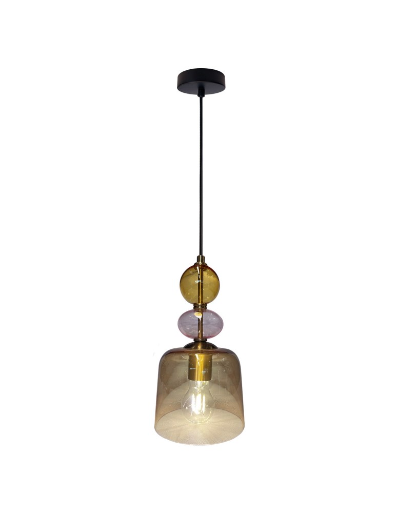 Single pendant lamps - Light Prestige Tropea pendant lamp 1xE27 amber, small LP-2004/1P S AM - product kolory-swiatla.pl 6