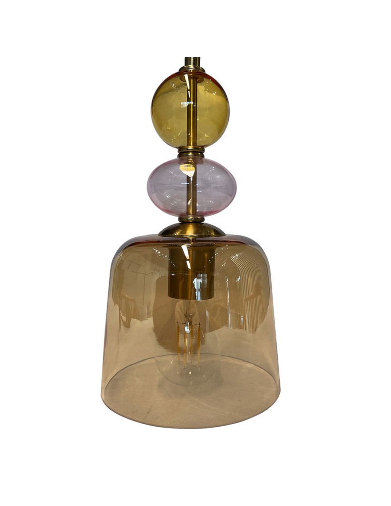 Single pendant lamps - Light Prestige Tropea pendant lamp 1xE27 amber, small LP-2004/1P S AM - product kolory-swiatla.pl 9