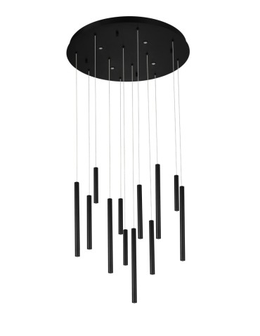 Azzardo ILIOS 12 Pendant 3-STEP DIMM BK Black Matte 16xLED 3 Brightness Modes Icicle Tubes AZ5744