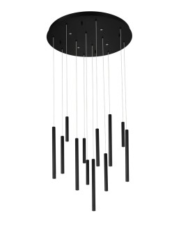 Azzardo ILIOS 12 Wisząca 3-STEP DIMM BK Czarny Mat 16xLED 3 Tryby Jasności Rurki Sople AZ5744