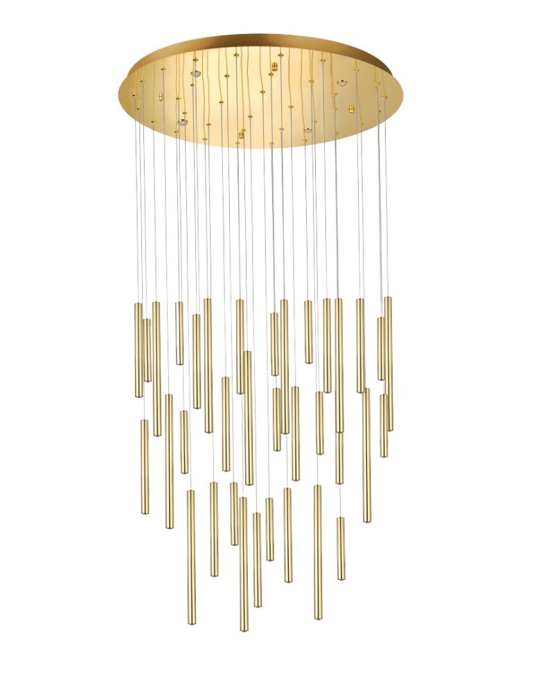 Pendant tube lamps - Azzardo ILIOS 36 Pendant 3-STEP DIMM GO Gold Gloss 40xLED 3 Brightness Modes Icicle Tubes AZ5748 - product kolory-swiatla.pl 1