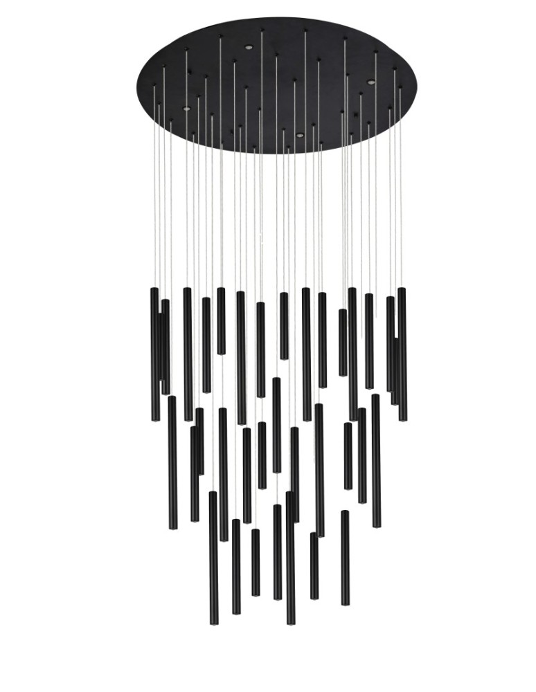 Pendant tube lamps - Azzardo ILIOS 36 Pendant 3-STEP DIMM BK Black Matte 40xLED 3 Brightness Modes Icicle Tubes AZ5747 - product kolory-swiatla.pl 1
