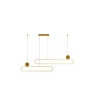 LED pendant lamps - Azzardo NICODEMO V2 Pendant 3000K 3-STEP DIMM GO Gold Matte 2xLED 3 Brightness Modes AZ5780 - product 1