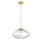 Single pendant lamps - Azzardo INES 35 GO Transparent/Gold 1xE14 Glass Pendant AZ5763 - product 1