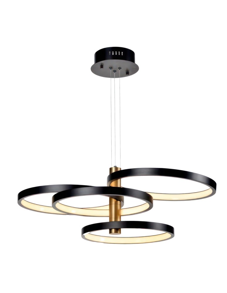 Pendant lamps circles - Azzardo COLICA Black/Gold Champagne 4xLED Pendant 3000K AZ5896 - product kolory-swiatla.pl 1