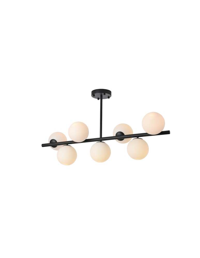 Pendant lamps spheres - YASKR Bolti Ceiling Lamp 7xE14 black PLC0104-BK 101 cm.  - product kolory-swiatla.pl 3