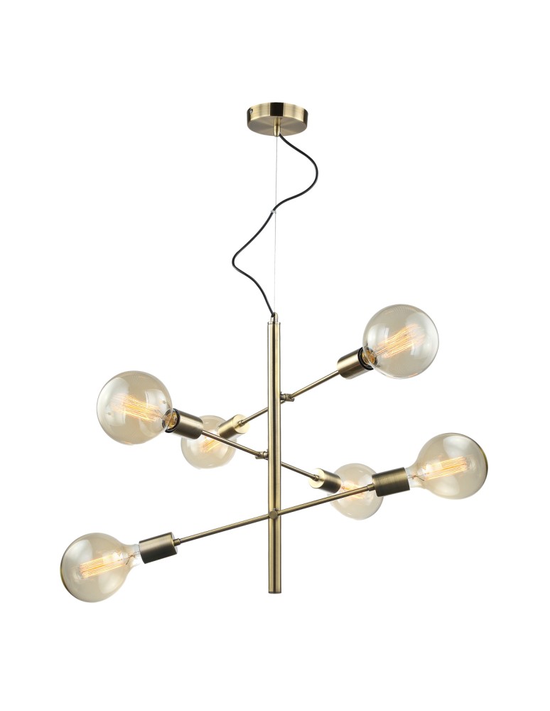 Pendant lamps - ITALUX Madalyn Pendant 6xE27 MDM3582/6 AB - product kolory-swiatla.pl 1