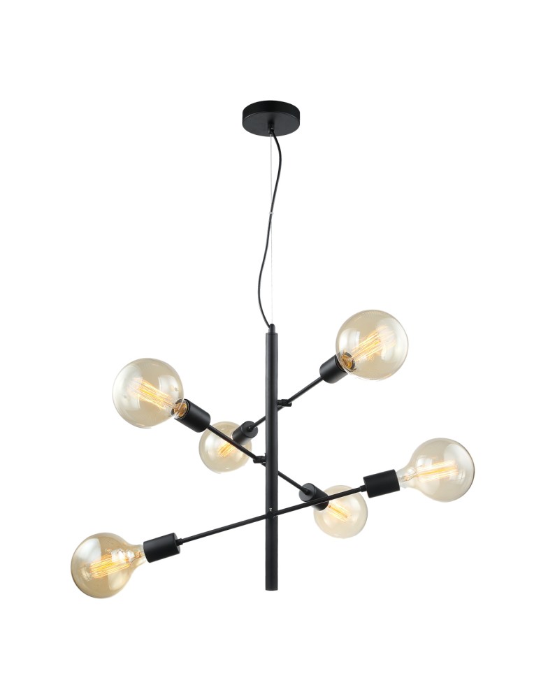 Pendant lamps - ITALUX Madalyn Pendant 6xE27 MDM3582/6 BK - product kolory-swiatla.pl 1