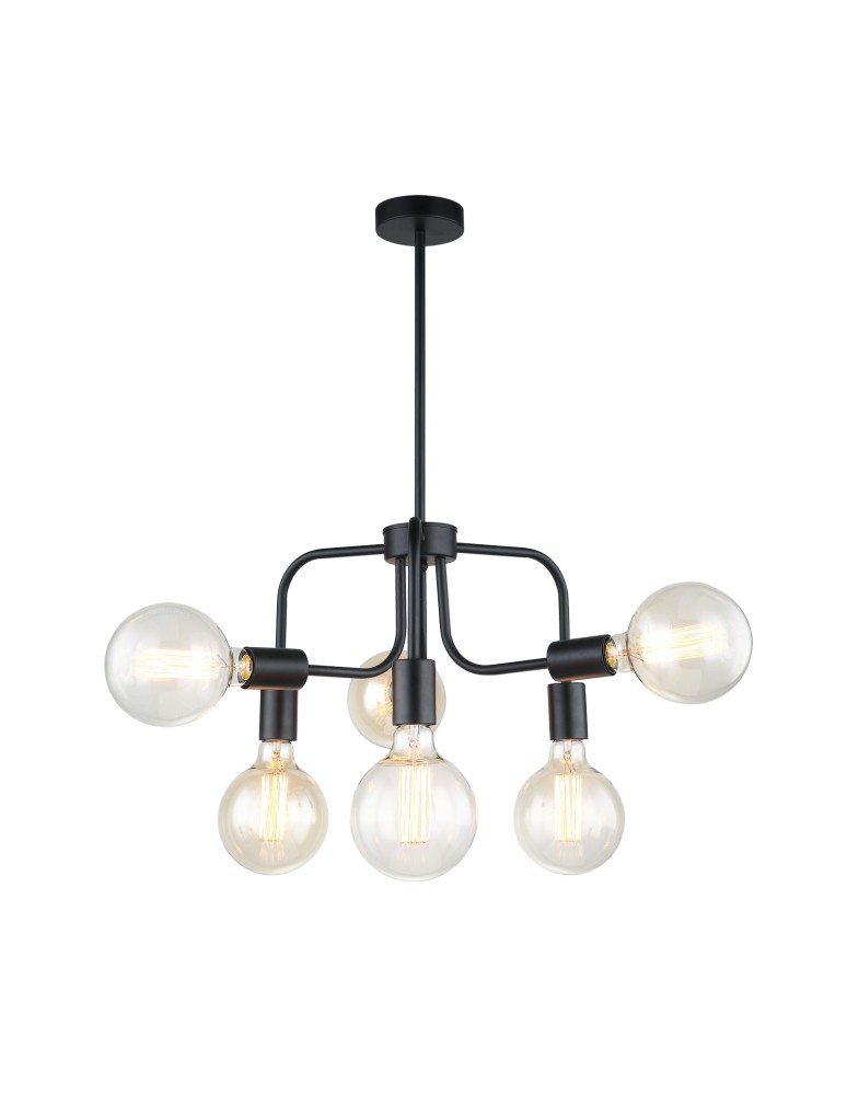 Loft pendant lamps - ITALUX Kristy Pendant 6xE27 MDM-3678/6 BK - product kolory-swiatla.pl 1