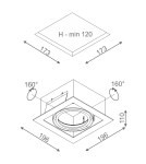 Square flush-mounted lamps - Aqform SQUARES 111x1 230V drain 35011-0000-U8-PH - product 2