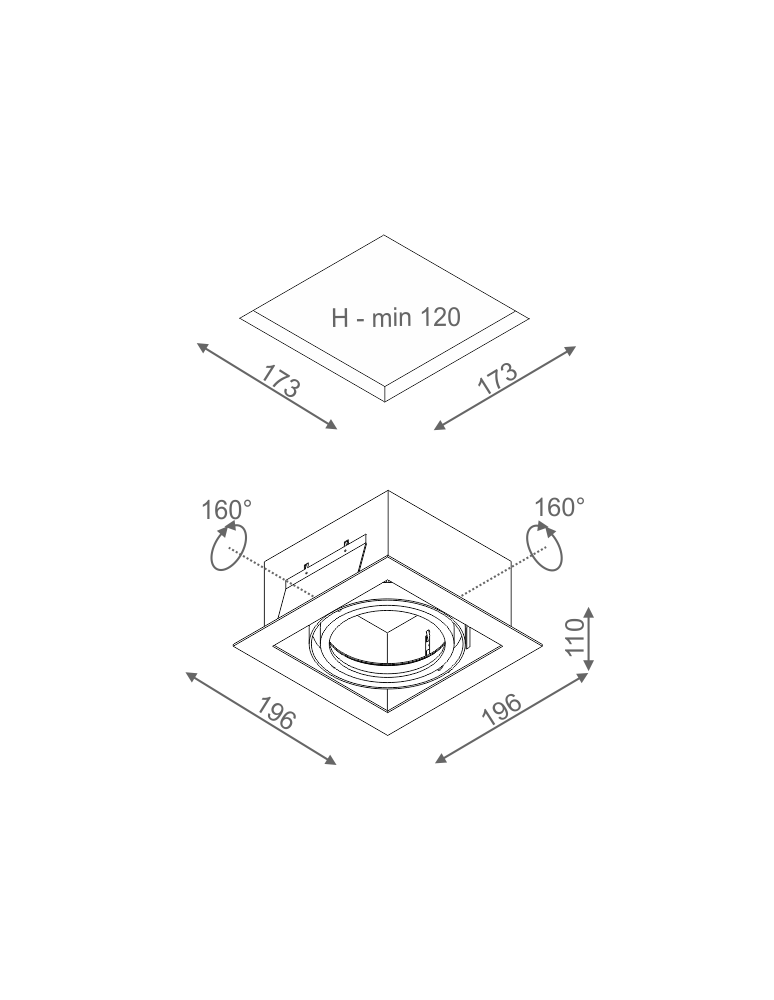 Square flush-mounted lamps - Aqform SQUARES 111x1 230V drain 35011-0000-U8-PH - product kolory-swiatla.pl 2