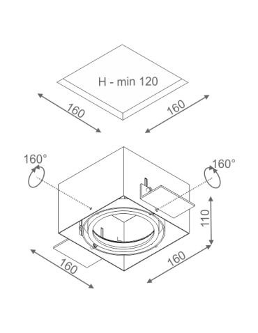 Aqform SQUARES 111x1 trimless 230V Wpust 37511-0000-U8-PH - produkt 2