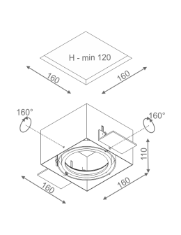Aqform SQUARES 111x1 trimless 230V drop in 37511-0000-U8-PH. - product 2