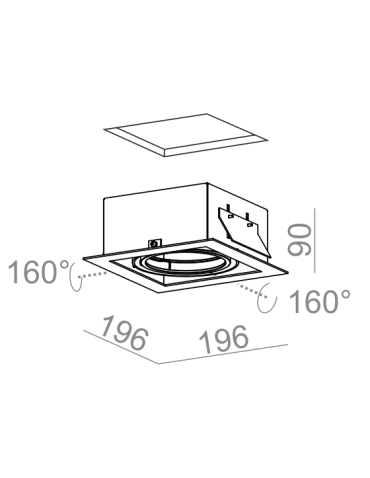 Aqform SQUARES 111x1 12V Wpust 30511-0000-T8-PH - produkt 2