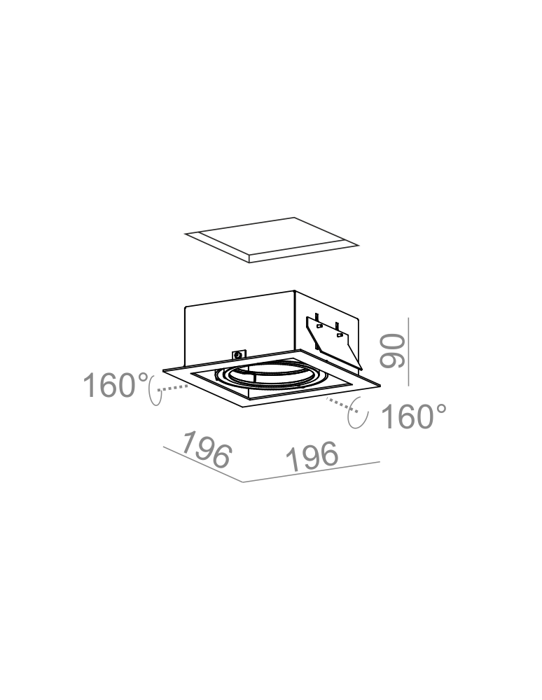 Square flush-mounted lamps - Aqform SQUARES 111x1 12V drop-in 30511-0000-T8-PH - product kolory-swiatla.pl 2