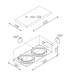 Frameless flush-mounted lamps - trimless - Aqform SQUARES 111x2 trimless 230V drop-in 37512-0000-U8-PH - product 2