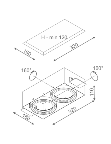 Aqform SQUARES 111x2 trimless 230V Wpust 37512-0000-U8-PH - produkt 2