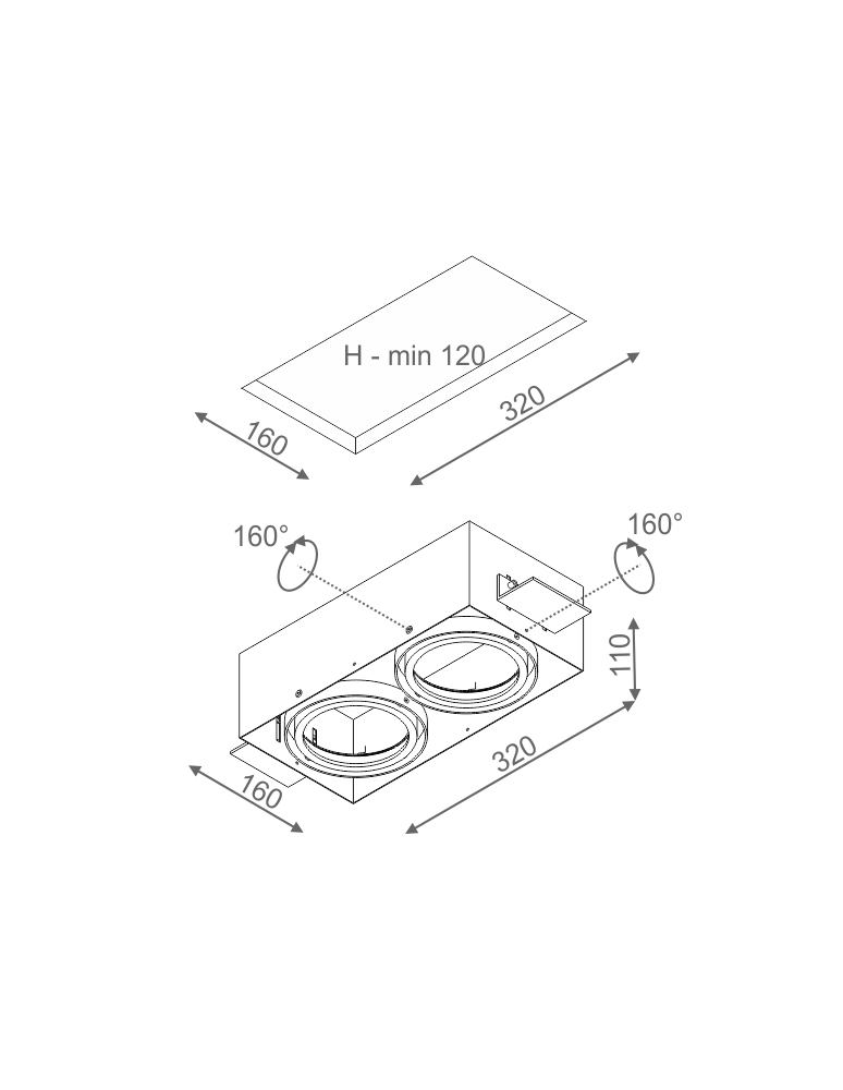 Frameless flush-mounted lamps - trimless - Aqform SQUARES 111x2 trimless 230V drop-in 37512-0000-U8-PH - product kolory-swiatla.pl 2