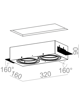 Aqform SQUARES 111x2 12V trimless drop 31912-0000-T8-PH - product 2