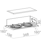 Square flush-mounted lamps - Aqform SQUARES 111x2 12V drop-in 30612-0000-T8-PH - product 2