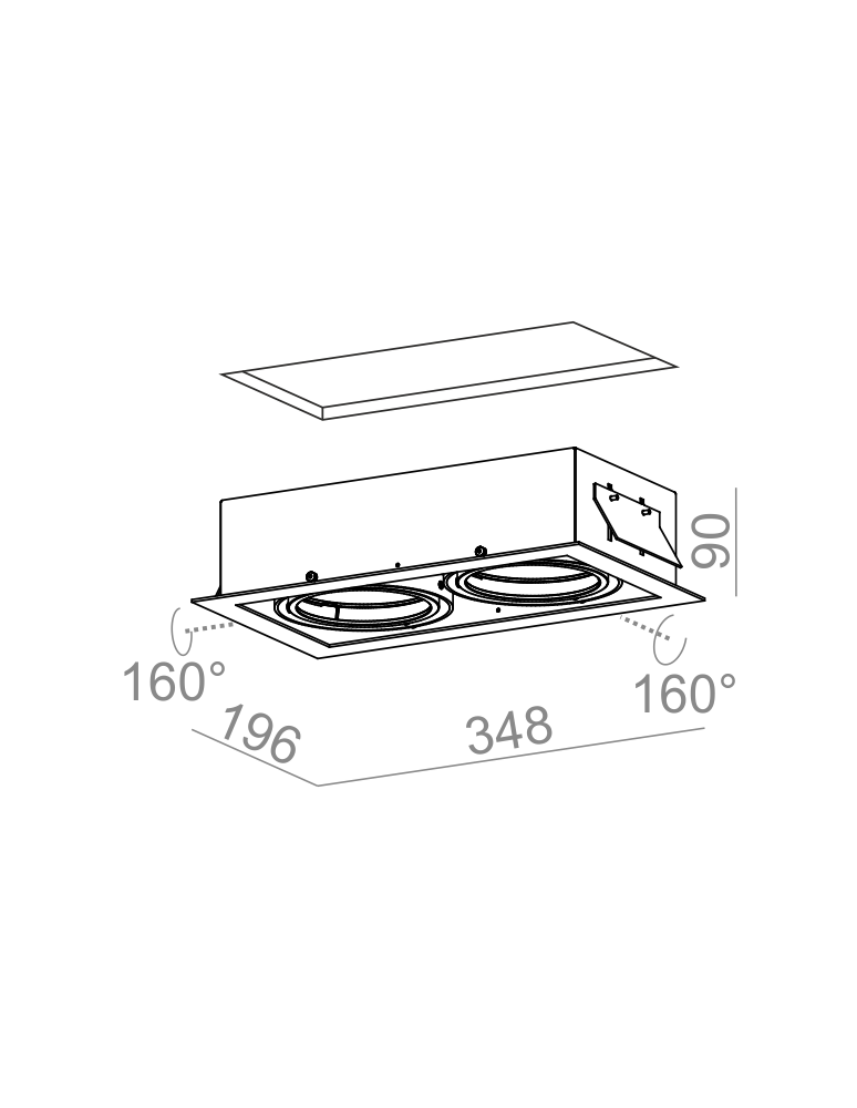 Square flush-mounted lamps - Aqform SQUARES 111x2 12V drop-in 30612-0000-T8-PH - product kolory-swiatla.pl 2